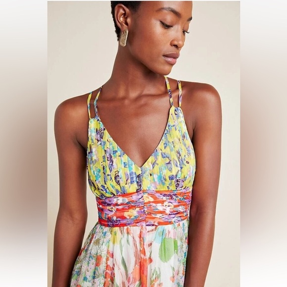 Anthropologie NWOT Malibu Floral Maxi Dress Muticolor Size 4 (S). - Picture 7 of 12